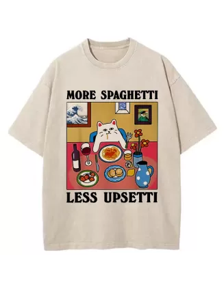 -Tiger More Spaghetti Less Upsetti Washed T-Shirt
