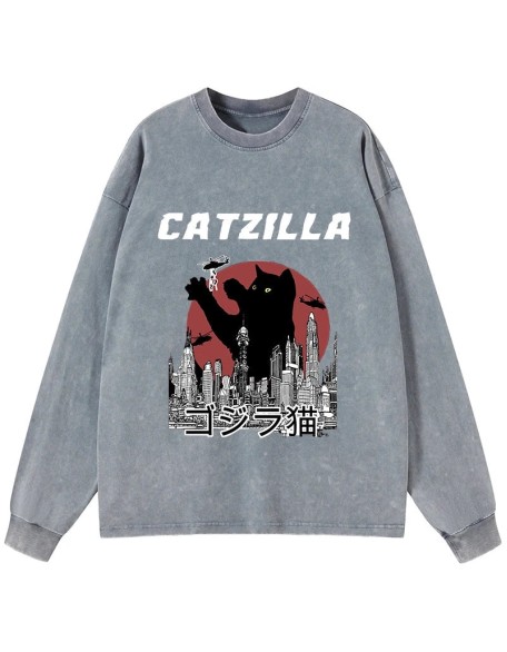 Catzilla Vintage Washed Long Sleeve T-Shirt