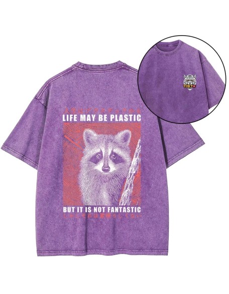 Life May Be Plastic But It Is Not Fantastic Front Back Washed T-Shirt