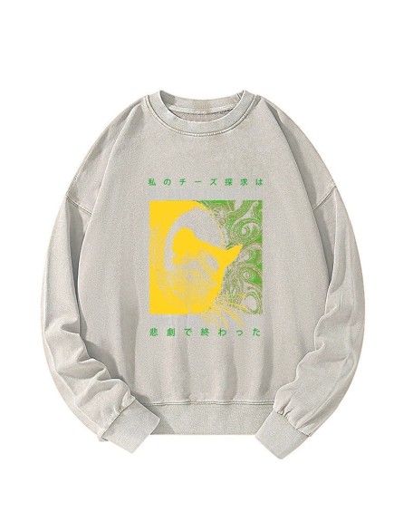 Mouse Has A Passion For Cheese Washed Sweatshirt