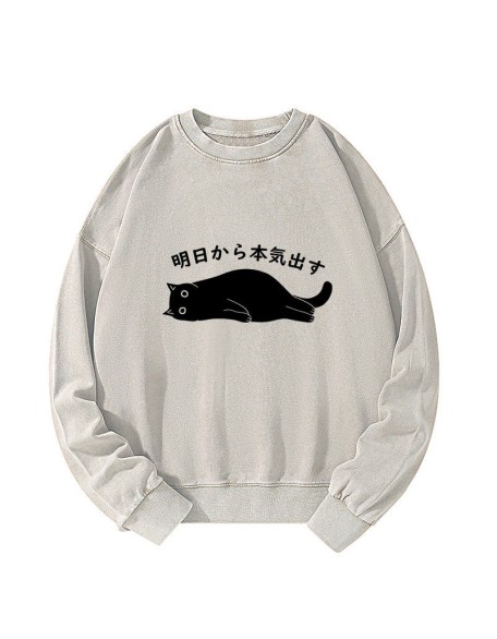 I'm Going To Get Serious Tomorrow Washed Sweatshirt