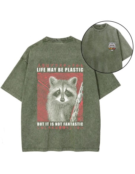 Life May Be Plastic But It Is Not Fantastic Front Back Washed T-Shirt