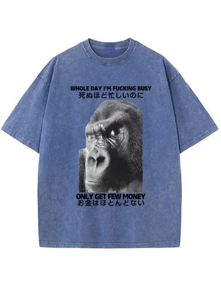 Making Money Gorilla Funny Washed T-Shirt