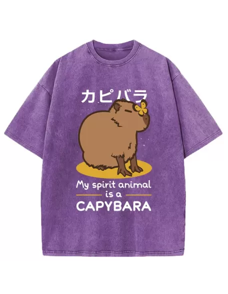 Spirit Animal Capybara Washed T-Shirt