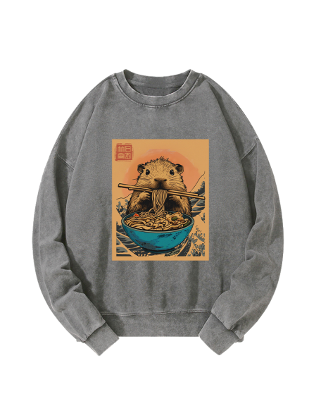 Opossum Eats Ramen Washed Sweatshirt