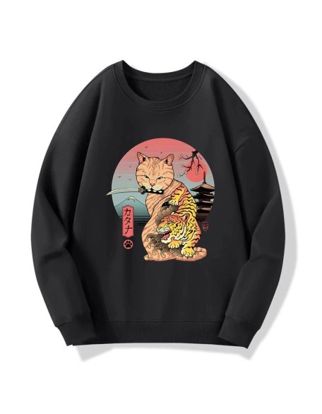 Katana Cat Tattoo Sweatshirt