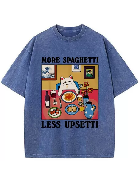 -Tiger More Spaghetti Less Upsetti Washed T-Shirt