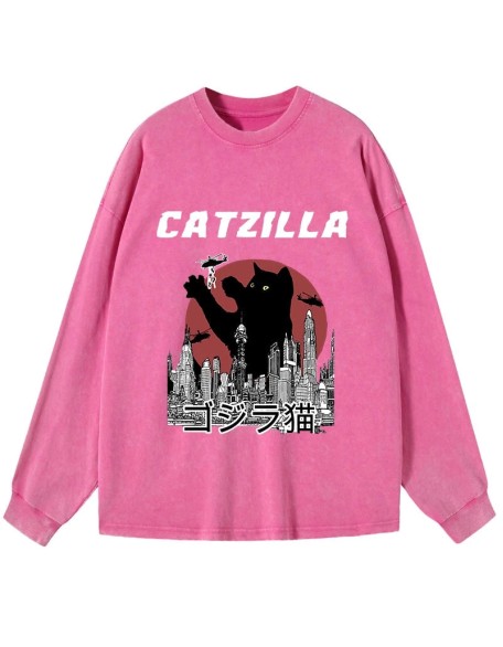 Catzilla Vintage Washed Long Sleeve T-Shirt