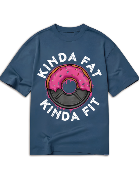 Gym Workout Kinda Fat Kinda Fit Funny Doughnut Gift T-Shirt - MADE IN USA Regular-Fit, Family Clothing