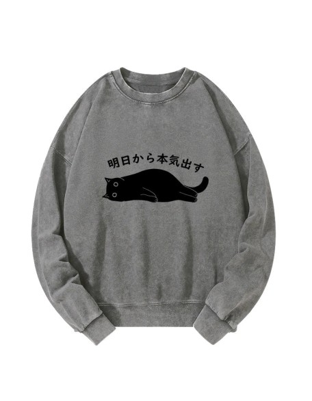 I'm Going To Get Serious Tomorrow Washed Sweatshirt