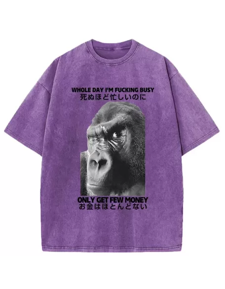 Making Money Gorilla Funny Washed T-Shirt