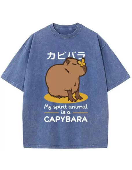 Spirit Animal Capybara Washed T-Shirt