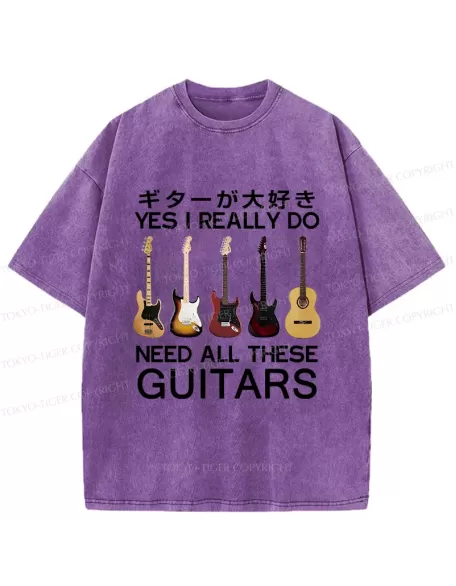 -Tiger I Need All Guitar Washed T-Shirt