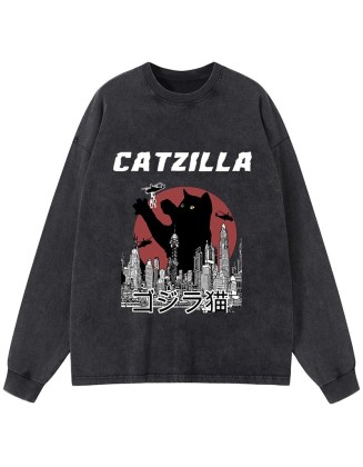 Catzilla Vintage Washed Long Sleeve T-Shirt