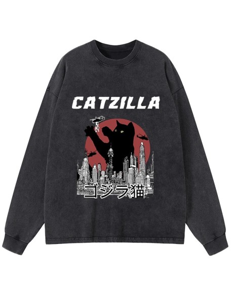 Catzilla Vintage Washed Long Sleeve T-Shirt