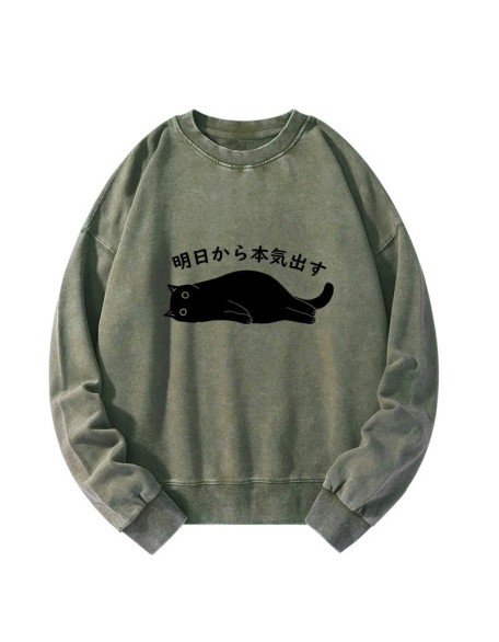 I'm Going To Get Serious Tomorrow Washed Sweatshirt