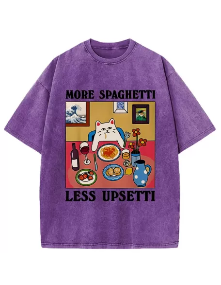 -Tiger More Spaghetti Less Upsetti Washed T-Shirt