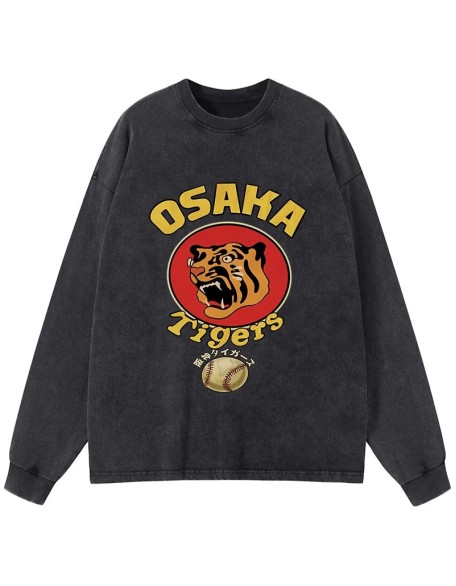 Osaka Tiger Baseball Washed Long Sleeve T-Shirt