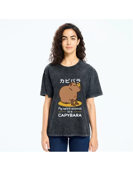 Spirit Animal Capybara Washed T-Shirt