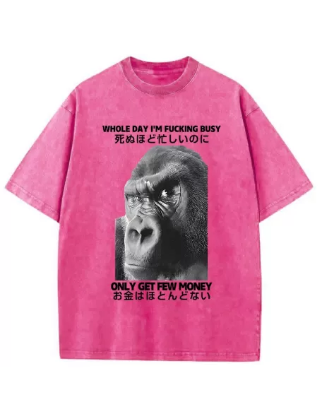 Making Money Gorilla Funny Washed T-Shirt