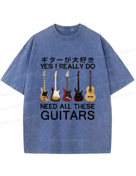 -Tiger I Need All Guitar Washed T-Shirt