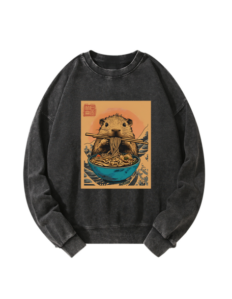 Opossum Eats Ramen Washed Sweatshirt
