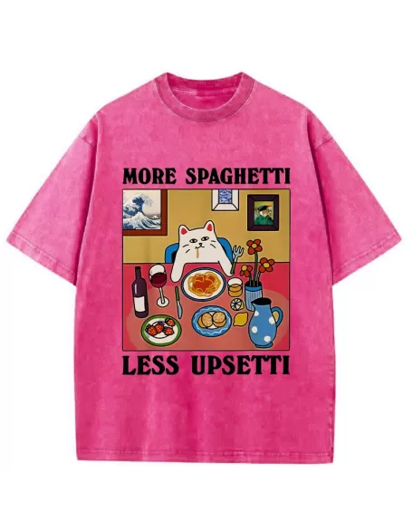 -Tiger More Spaghetti Less Upsetti Washed T-Shirt