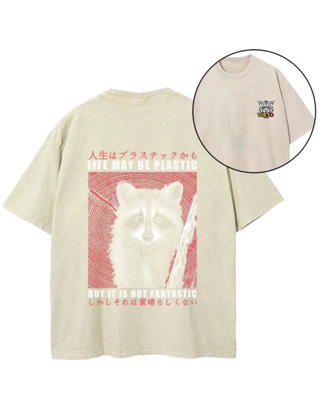 Life May Be Plastic But It Is Not Fantastic Front Back Washed T-Shirt
