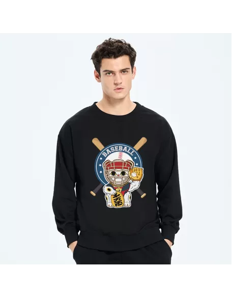 Janpaese Baseball Cat Sweatshirt