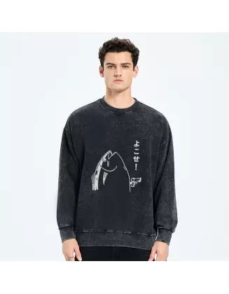 Fish Hold Up Gun Washed Sweatshirt