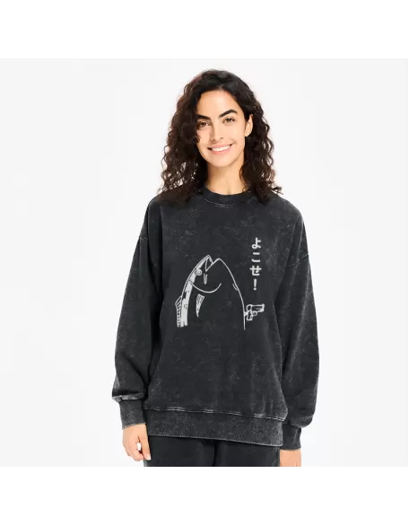 Fish Hold Up Gun Washed Sweatshirt