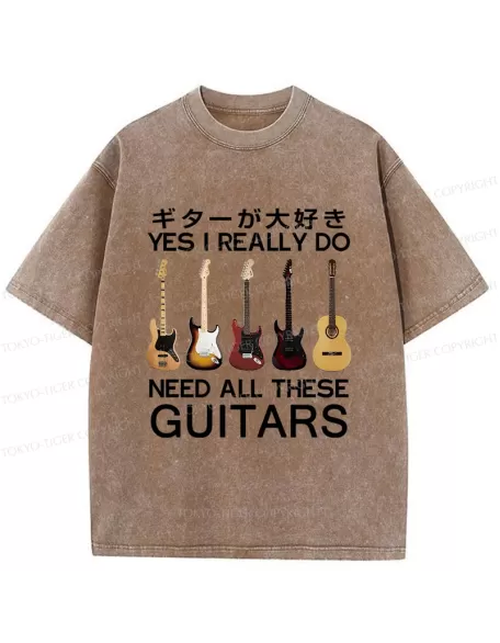 -Tiger I Need All Guitar Washed T-Shirt