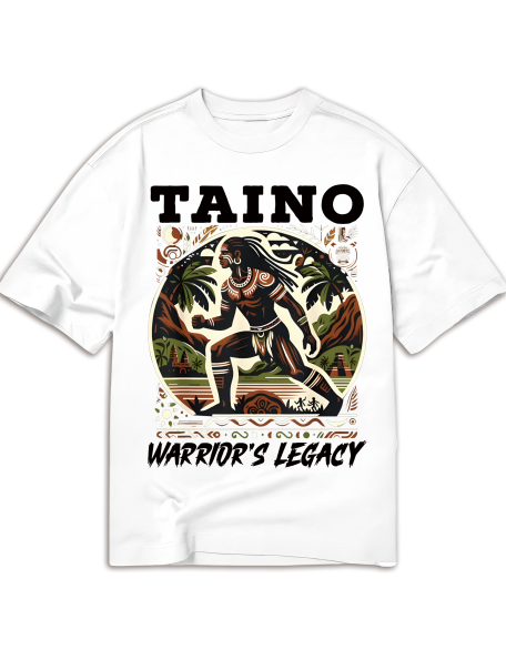 Taino Warrior Graphic Tee - 220g Cotton, Short Sleeve, Crew Neck - Puerto Rico & Caribbean Culture Inspired T-Shirt