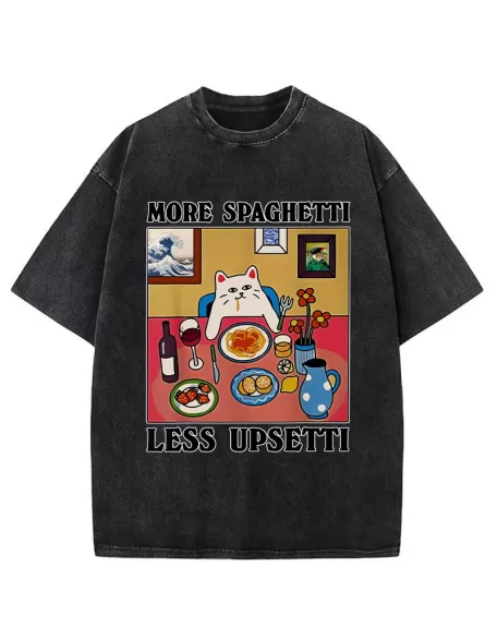 -Tiger More Spaghetti Less Upsetti Washed T-Shirt