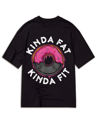 Gym Workout Kinda Fat Kinda Fit Funny Doughnut Gift T-Shirt - MADE IN USA Regular-Fit, Family Clothing