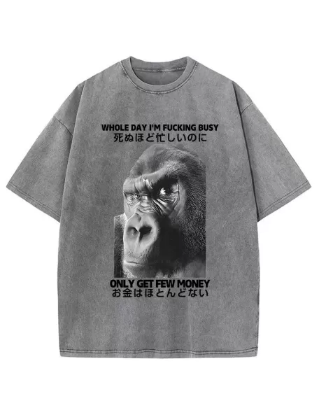 Making Money Gorilla Funny Washed T-Shirt