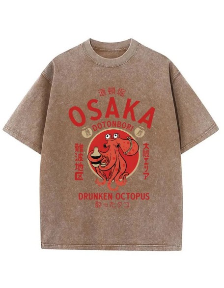 Drunken Octopus Japan Washed T-Shirt