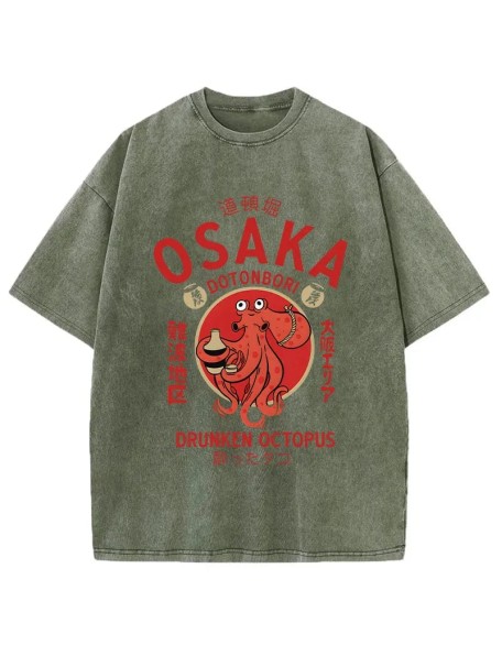Drunken Octopus Japan Washed T-Shirt