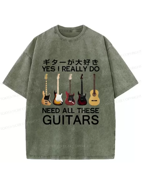 -Tiger I Need All Guitar Washed T-Shirt