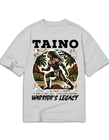 Taino Warrior Graphic Tee - 220g Cotton, Short Sleeve, Crew Neck - Puerto Rico & Caribbean Culture Inspired T-Shirt