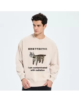 Cat Contaminated By Radiation Washed Sweatshirt