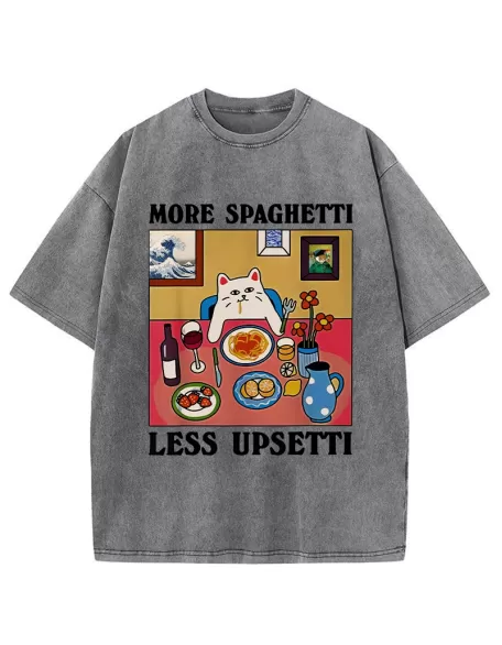 -Tiger More Spaghetti Less Upsetti Washed T-Shirt