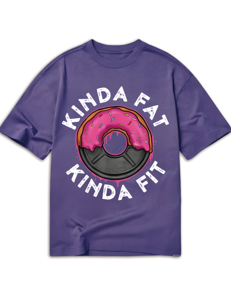 Gym Workout Kinda Fat Kinda Fit Funny Doughnut Gift T-Shirt - MADE IN USA Regular-Fit, Family Clothing