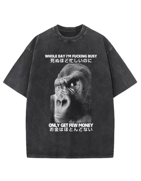 Making Money Gorilla Funny Washed T-Shirt