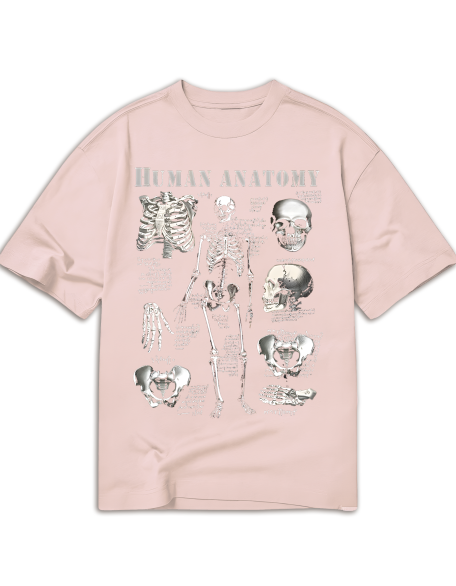 Goth Round Neck T-Shirt With Skeleton Skull Print, School