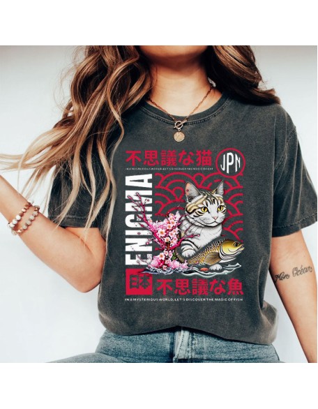 Magic Of Cats Sakura Washed T-Shirt