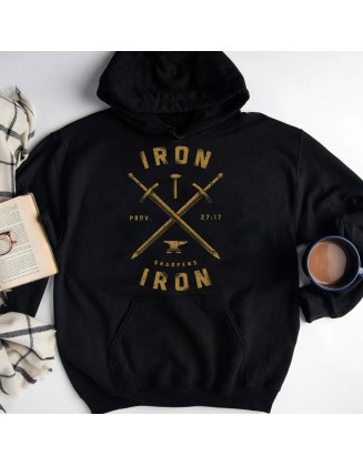 Iron Sharpens Iron Proverbs 27:17 Christian Hoodie