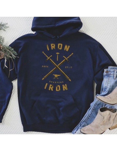 Iron Sharpens Iron Proverbs 27:17 Christian Hoodie