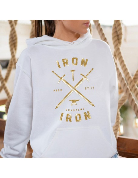 Iron Sharpens Iron Proverbs 27:17 Christian Hoodie