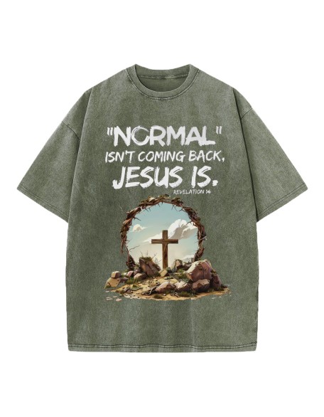 Normal Isn't Coming Back Christian Washed T-Shirt